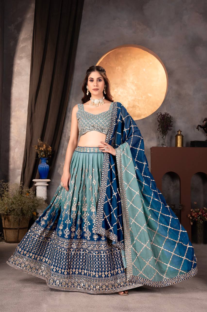 Lehenga Mart Designer Bollywood Style Wedding Wear Lehenga Choli - Green - Distacart