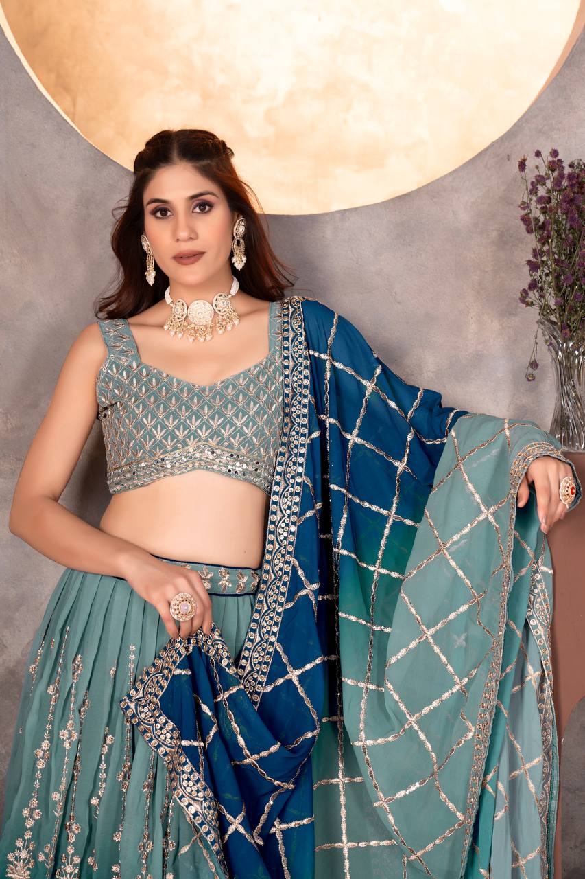Lehenga Mart Designer Bollywood Style Wedding Wear Lehenga Choli - Green - Distacart