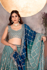 Thumbnail for Lehenga Mart Designer Bollywood Style Wedding Wear Lehenga Choli - Green - Distacart