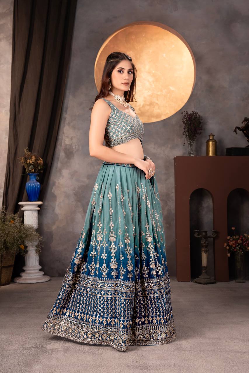 Lehenga Mart Designer Bollywood Style Wedding Wear Lehenga Choli - Green - Distacart