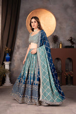 Thumbnail for Lehenga Mart Designer Bollywood Style Wedding Wear Lehenga Choli - Green - Distacart