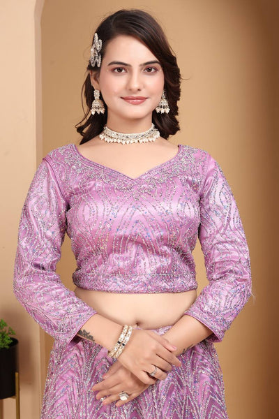 Lehenga Mart Designer Bollywood Style Wedding Wear Lehenga Choli - Lilac - Distacart