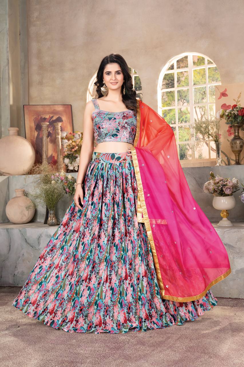 Lehenga Mart Designer Bollywood Style Wedding Wear Lehenga Choli - Multicolor - Distacart