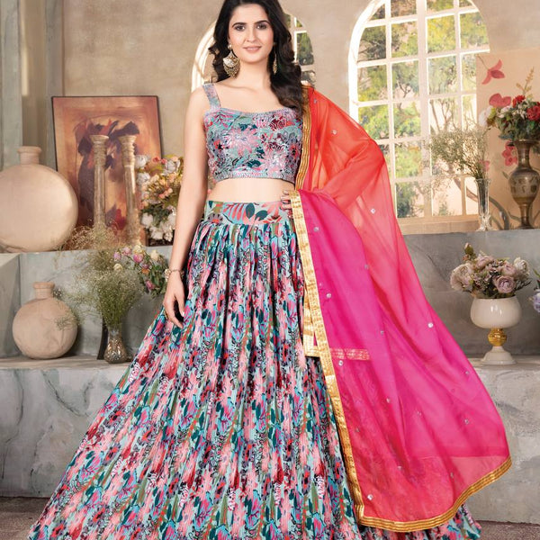 Lehenga Mart Designer Bollywood Style Wedding Wear Lehenga Choli - Multicolor - Distacart