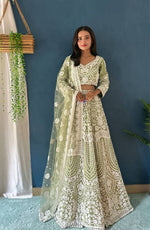 Thumbnail for Lehenga Mart Designer Pista Bollywood Style Bridal Lehenga Choli - Light-Green - Distacart