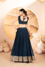 Thumbnail for Avantini Women's Blue Faux Georgette With Embroidered Lehenga Choli Set - Distacart