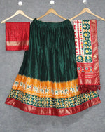 Thumbnail for Preksha Creation Tusser Silk With Patola Print With Foil Print Women Lehenga Choli - Green - Distacart