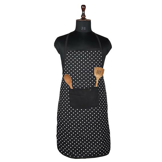 Kuber Industries Kitchen Apron Restaurant & Chef For Women & Men-Black - Dista