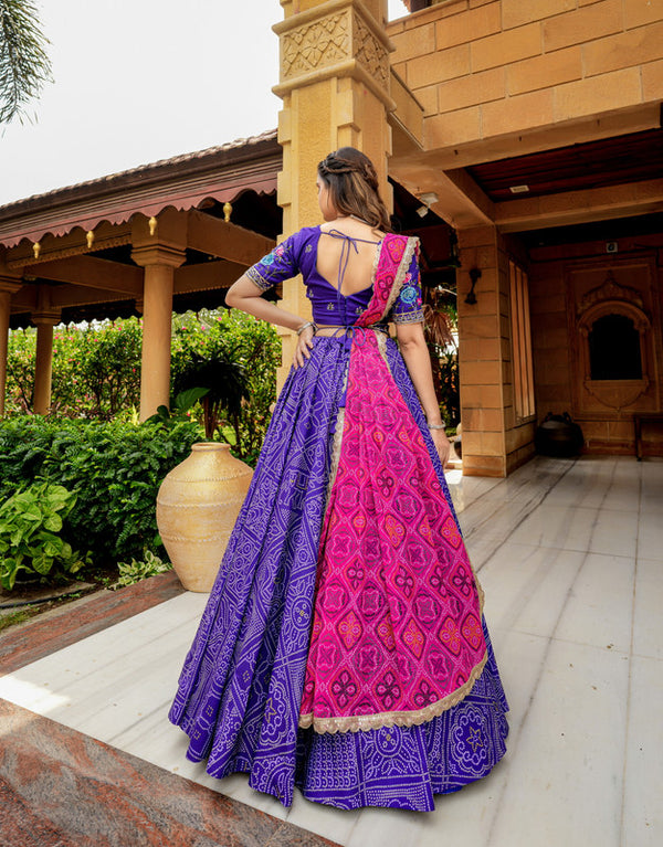 Malishka Export Heavy Summer Cool With Embroidery Lehenga Choli Set - Purple - Distacart