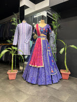 Thumbnail for Malishka Export Heavy Summer Cool With Embroidery Lehenga Choli Set - Purple - Distacart