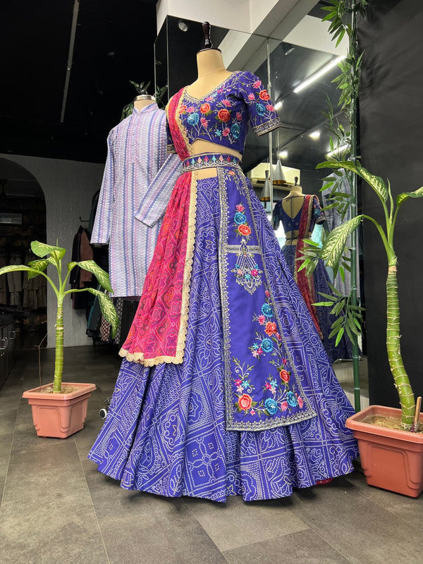 Malishka Export Heavy Summer Cool With Embroidery Lehenga Choli Set - Purple - Distacart