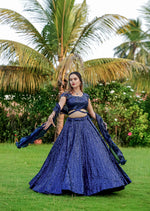 Thumbnail for Malishka Export Georgette With Embroidery Lehenga Choli Set - Navy Blue - Distacart