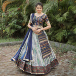Thumbnail for Malishka Export Cotton With Digital Print Lehenga Choli Set - Royal Blue - Distacart