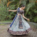 Thumbnail for Malishka Export Cotton With Digital Print Lehenga Choli Set - Royal Blue - Distacart
