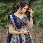 Thumbnail for Malishka Export Cotton With Digital Print Lehenga Choli Set - Royal Blue - Distacart
