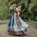 Thumbnail for Malishka Export Cotton With Digital Print Lehenga Choli Set - Royal Blue - Distacart