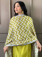 Thumbnail for Malishka Women's Viscose Embroidered Straight Kurta with Pant And Silk Printed Dupatta Set - Lemon