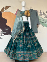 Thumbnail for Malishka Export Aqua Green Chinon With Embroidery Lehenga Choli Set - Rama - Distacart