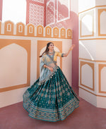 Thumbnail for Malishka Export Chinon With Embroidery Lehenga Choli Set - Rama - Distacart