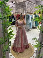 Thumbnail for Malishka Export Pink Joya Silk With Embroidery Lehenga Choli Set - Pink - Distacart