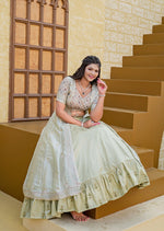 Thumbnail for Malishka Export Pista Joya Silk With Embroidery Lehenga Choli Set - Pista - Distacart