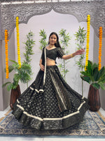 Thumbnail for Malishka Export Black Georgette With Embroidery Lehenga Choli Set - Black - Distacart