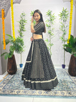 Thumbnail for Malishka Export Black Georgette With Embroidery Lehenga Choli Set - Black - Distacart