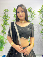Thumbnail for Malishka Export Black Georgette With Embroidery Lehenga Choli Set - Black - Distacart