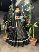 Thumbnail for Malishka Export Black Georgette With Embroidery Lehenga Choli Set - Black - Distacart