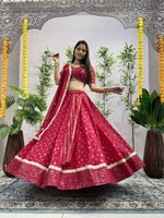Thumbnail for Malishka Export Pink Georgette With Embroidery Lehenga Choli Set - Pink - Distacart
