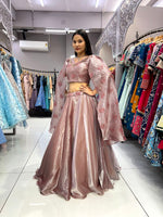 Thumbnail for Malishka Export Peach Jimmy fabric With Embroidery Lehenga Choli Set - Peach - Distacart