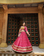 Thumbnail for Malishka Export Rani Soft Silk With Mirror Work Lehenga Choli Set - Rani - Distacart