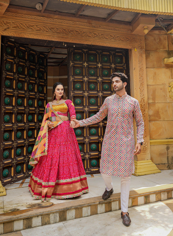 Malishka Export Rani Soft Silk With Mirror Work Lehenga Choli Set - Rani - Distacart