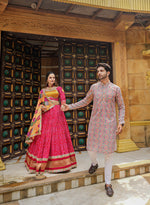 Thumbnail for Malishka Export Rani Soft Silk With Mirror Work Lehenga Choli Set - Rani - Distacart