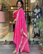 Thumbnail for Malishka Export Women's Chanderi Embroidery Kurta Pant With Dupatta - Pink - Distacart