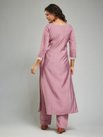 Thumbnail for Malishka Women's Viscose Chanderi Printed Straight Kurta with Pant And Dupatta Set - Peach - Distacart