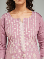 Thumbnail for Malishka Women's Viscose Chanderi Printed Straight Kurta with Pant And Dupatta Set - Peach - Distacart