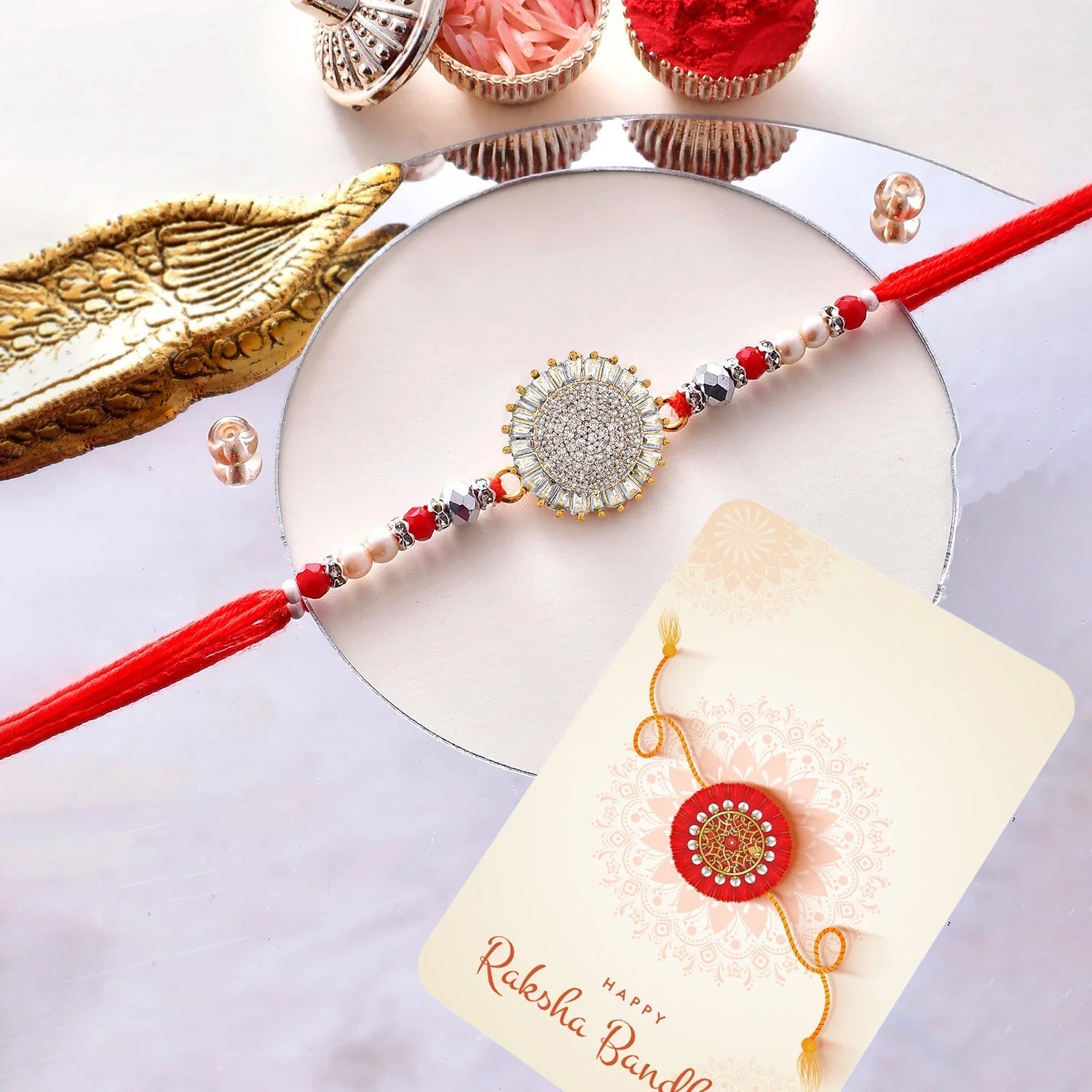 trueBrowns X Voylla Men's American Diamond Thread Rakhi For Brother - Distacart