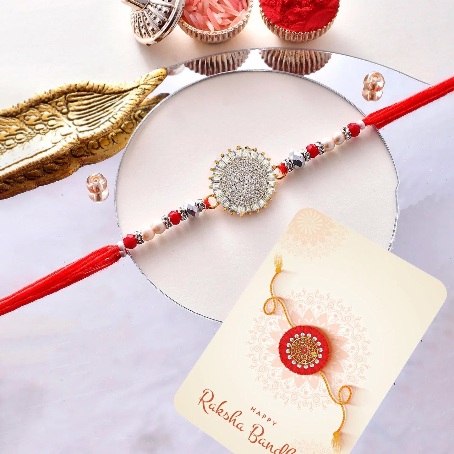 trueBrowns X Voylla Men's American Diamond Thread Rakhi For Brother - Distacart