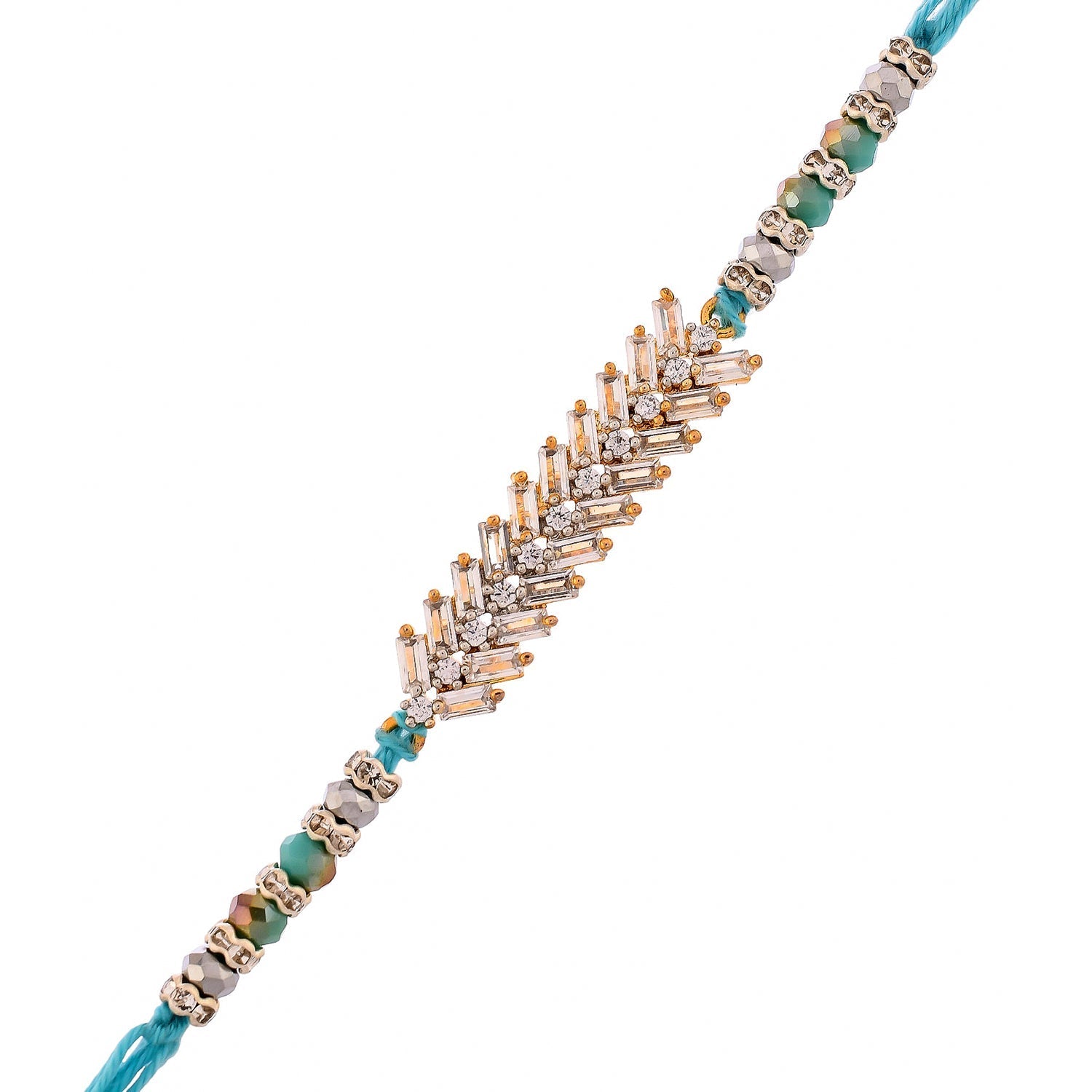 trueBrowns X Voylla Men's American Diamond Blue Thread Rakhi For Brother - Distacart