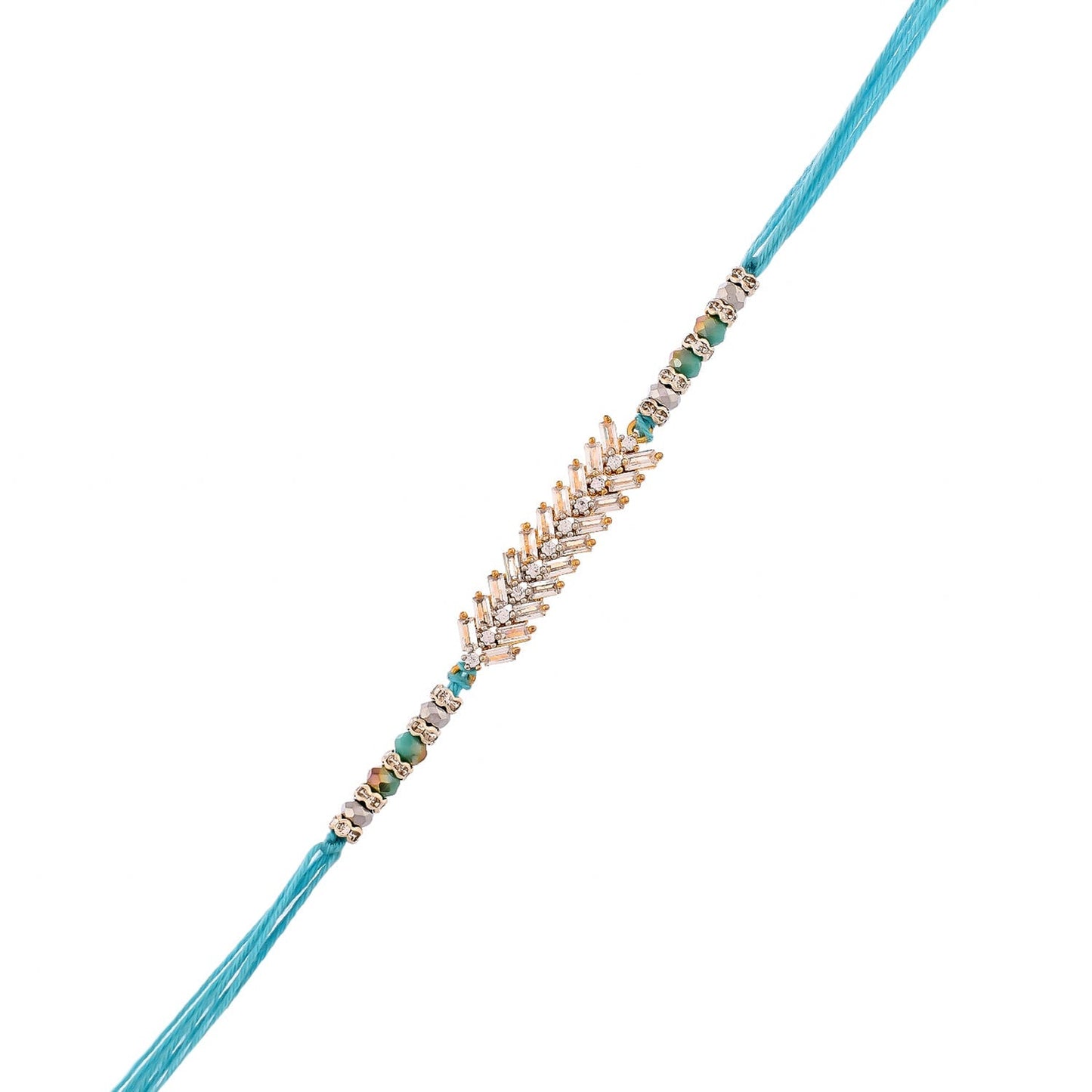 trueBrowns X Voylla Men's American Diamond Blue Thread Rakhi For Brother - Distacart