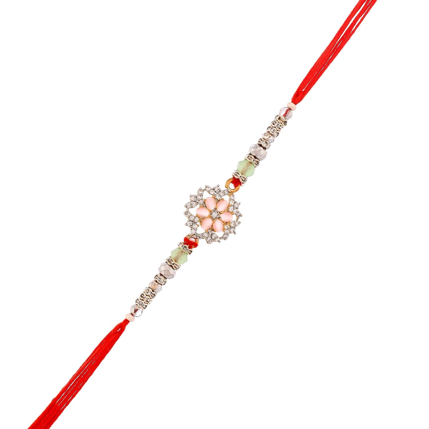 trueBrowns X Voylla Men's American Diamond Red Thread Rakhi For Brother