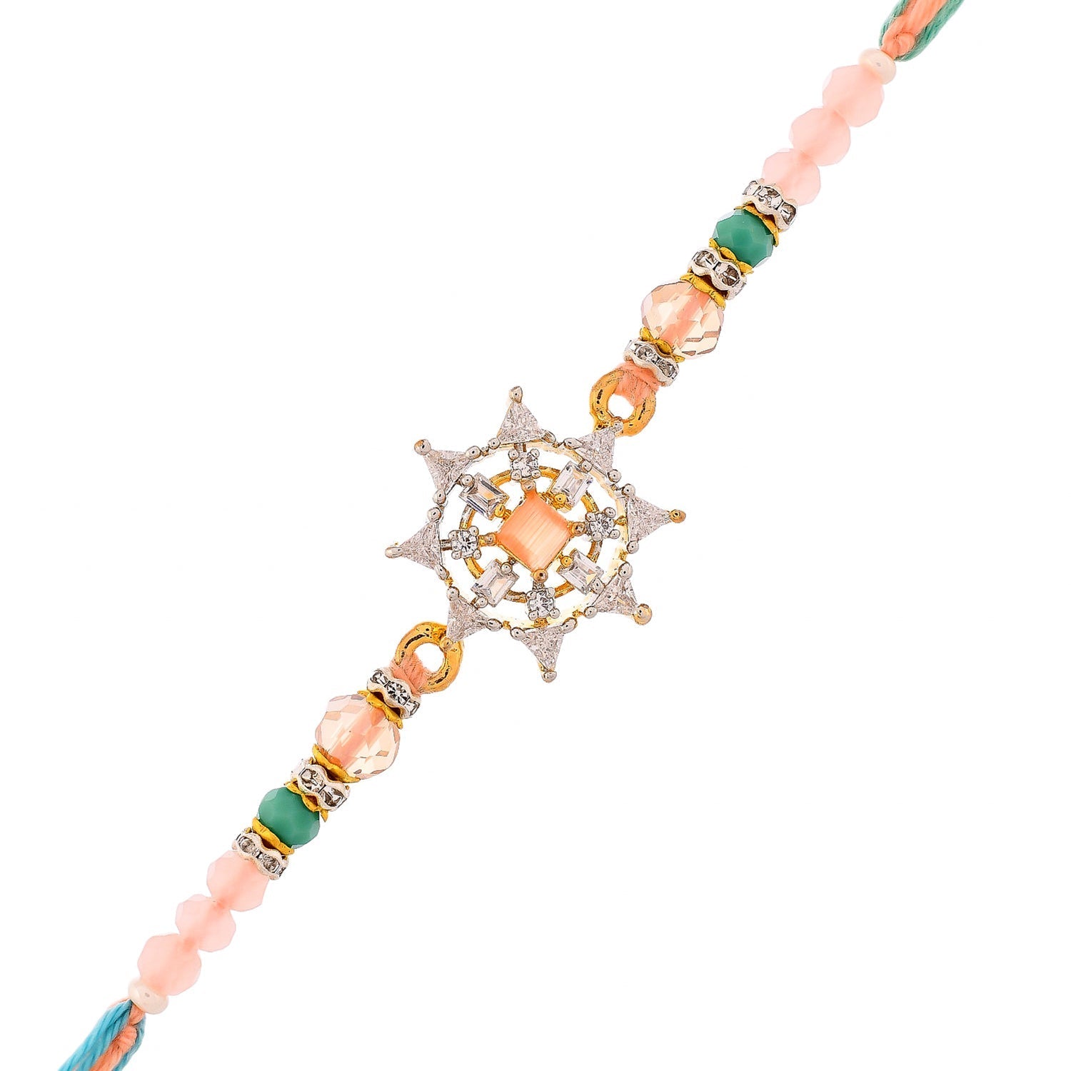 trueBrowns X Voylla Men's Pastel Designer American Diamond Beaded Thread Rakhi For Brother - Distacart