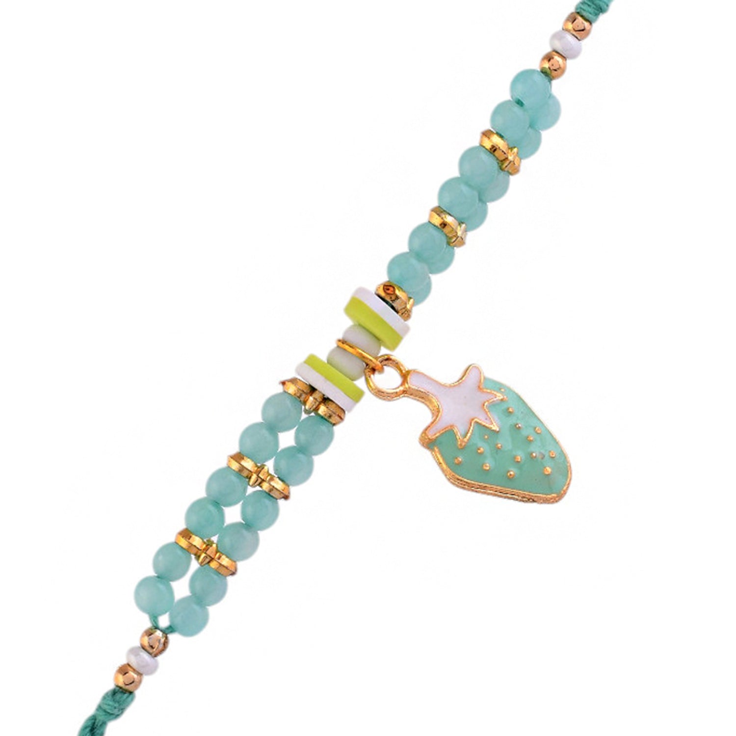 trueBrowns X Voylla Turquoise Beads Kid's Fruit Motif Rakhi For Kids - Distacart
