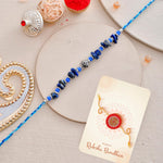 Thumbnail for trueBrowns X Voylla Blue Beads Bohemian Motif Thread Rakhi For Brother