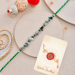 Thumbnail for trueBrowns X Voylla Green Beads Bohemian Motif Thread Rakhi For Brother