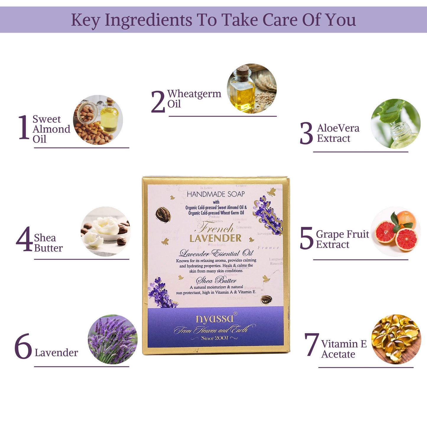 Nyassa Luxurious French Lavender Handmade Soap - Dista
