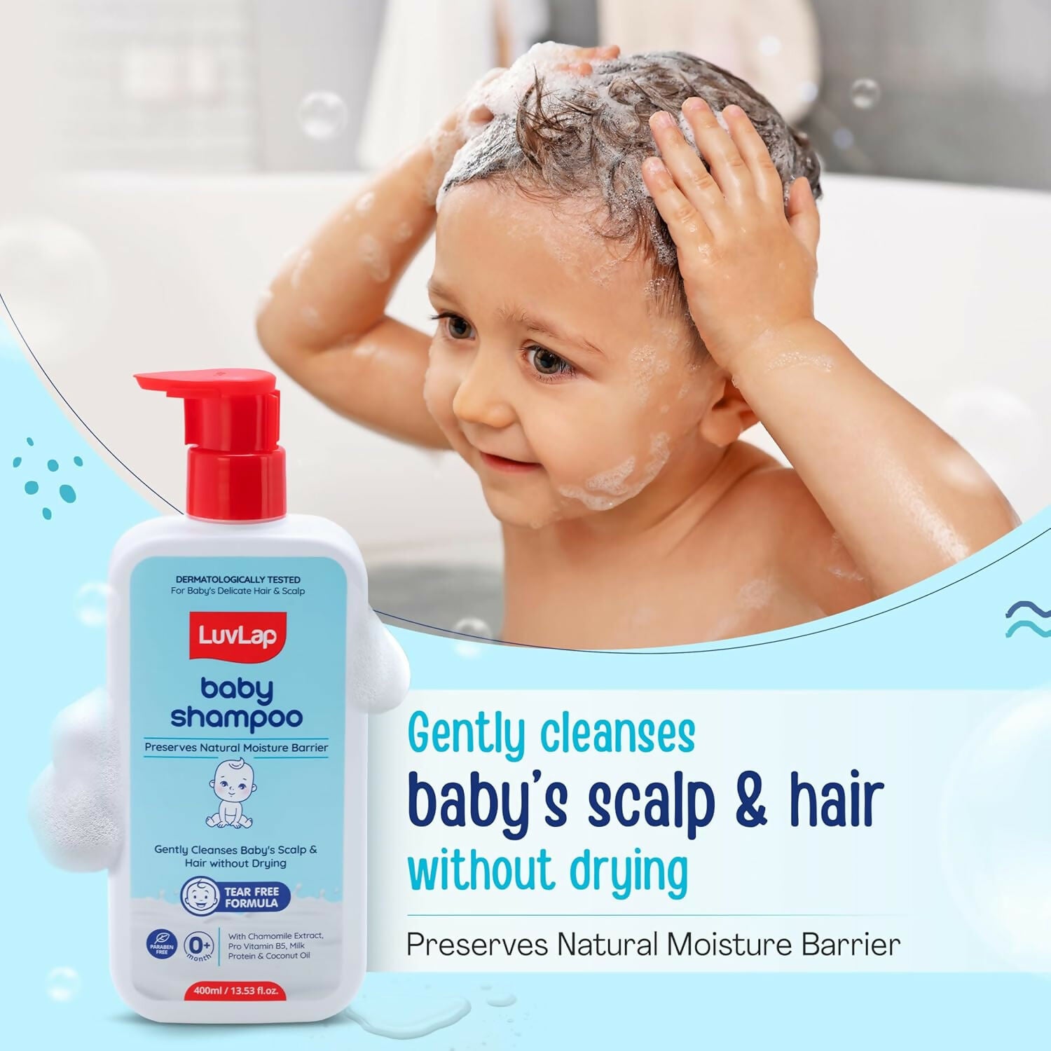 LuvLap Milky Soft Baby Shampoo with Milk Protein, Vitamin E & Coconut Oil, Shea Butter & Chamomile - Distacart