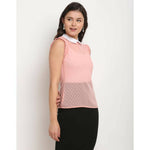 Thumbnail for Aastha Fashion Women's Light Pink Georgette Solid Casual Top - Distacart