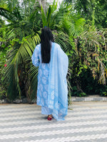 Thumbnail for Malishka Women's Viscose Printed Straight Kurta Pant With Dupatta - Sky Blue - Distacart